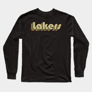 Lakers // Vintage Rainbow Typography Style // 70s Long Sleeve T-Shirt